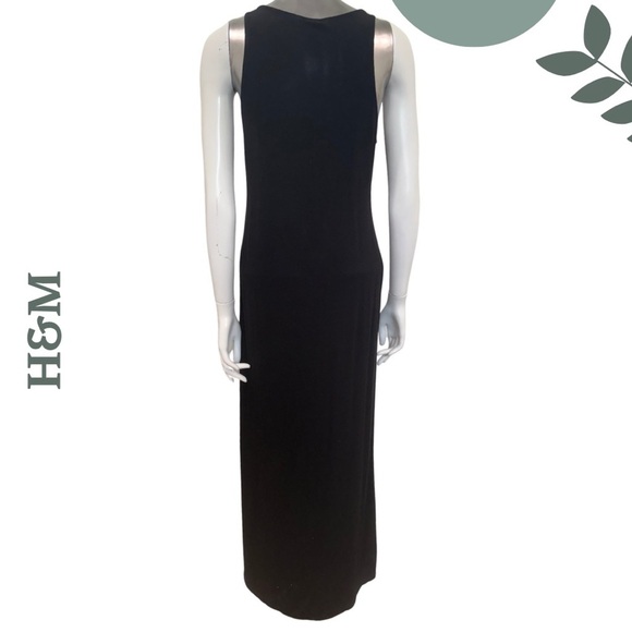 🛍️3/$40 H&M Long Black Tank Dress – Maxi Minimalist Style Sleeveless Size Medium - Picture 4 of 6